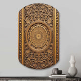 Old Carved Wooden Door VIII - Asymmetric Metal Wall Art