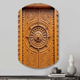 Old Carved Wooden Door IX - Asymmetric Metal Wall Art