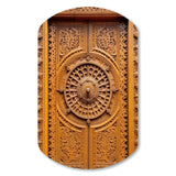 Old Carved Wooden Door IX - Asymmetric Metal Wall Art