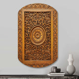 Old Carved Wooden Door XI - Asymmetric Metal Wall Art