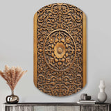 Old Carved Wooden Door XII - Asymmetric Metal Wall Art