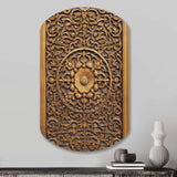 Old Carved Wooden Door XII - Asymmetric Metal Wall Art