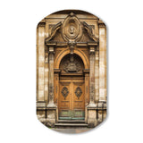 Old Wooden Door With Carvings in Paris, France I - Asymmetric Metal Wall Art