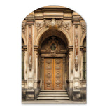 Old Wooden Door With Carvings in Paris, France II - Asymmetric Metal Wall Art