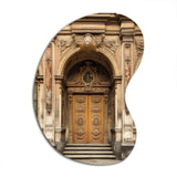 Old Wooden Door With Carvings in Paris, France II - Asymmetric Metal Wall Art