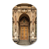 Old Wooden Door With Carvings in Paris, France II - Asymmetric Metal Wall Art