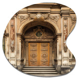 Old Wooden Door With Carvings in Paris, France II - Asymmetric Metal Wall Art