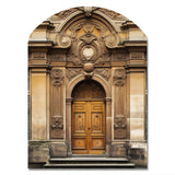 Old Wooden Door With Carvings in Paris, France V - Asymmetric Metal Wall Art