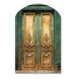 Old Wooden Door With Carvings in Paris, France VI - Asymmetric Metal Wall Art