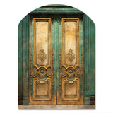 Old Wooden Door With Carvings in Paris, France VI - Asymmetric Metal Wall Art