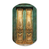 Old Wooden Door With Carvings in Paris, France VI - Asymmetric Metal Wall Art