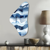 Abstract Classic Blue Waves II - Asymmetric Metal Wall Art