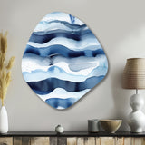 Abstract Classic Blue Waves II - Asymmetric Metal Wall Art