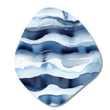 Abstract Classic Blue Waves II - Asymmetric Metal Wall Art