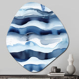 Abstract Classic Blue Waves II - Asymmetric Metal Wall Art