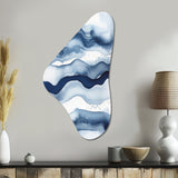 Abstract Classic Blue Waves III - Asymmetric Metal Wall Art