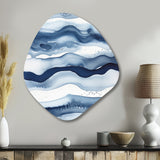 Abstract Classic Blue Waves III - Asymmetric Metal Wall Art