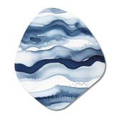 Abstract Classic Blue Waves III - Asymmetric Metal Wall Art