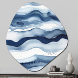 Abstract Classic Blue Waves III - Asymmetric Metal Wall Art