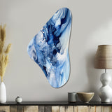 Abstract Classic Blue Waves V - Asymmetric Metal Wall Art