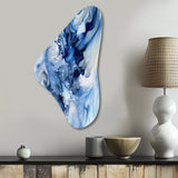 Abstract Classic Blue Waves V - Asymmetric Metal Wall Art