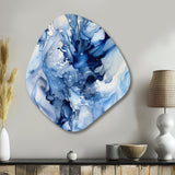 Abstract Classic Blue Waves V - Asymmetric Metal Wall Art