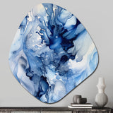 Abstract Classic Blue Waves V - Asymmetric Metal Wall Art