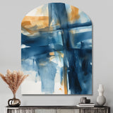 Blue and Gold Fusion VIII - Asymmetric Metal Wall Art