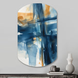 Blue and Gold Fusion VIII - Asymmetric Metal Wall Art