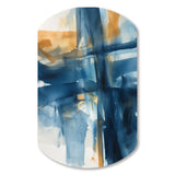 Blue and Gold Fusion VIII - Asymmetric Metal Wall Art