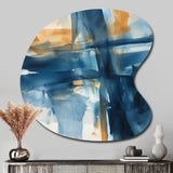 Blue and Gold Fusion VIII - Asymmetric Metal Wall Art