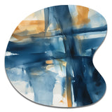 Blue and Gold Fusion VIII - Asymmetric Metal Wall Art