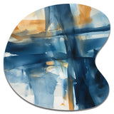 Blue and Gold Fusion VIII - Asymmetric Metal Wall Art