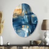 Blue and Gold Fusion VIII - Asymmetric Metal Wall Art