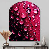 Red Rose with Raindrops XVIII - Asymmetric Metal Wall Art