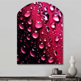 Red Rose with Raindrops XVIII - Asymmetric Metal Wall Art