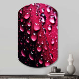 Red Rose with Raindrops XVIII - Asymmetric Metal Wall Art