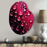 Red Rose with Raindrops XVIII - Asymmetric Metal Wall Art