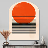 Minimal Geometric Orange Bold Sunset II - Asymmetric Metal Wall Art