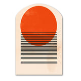 Minimal Geometric Orange Bold Sunset II - Asymmetric Metal Wall Art