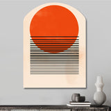 Minimal Geometric Orange Bold Sunset II - Asymmetric Metal Wall Art