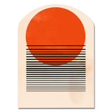 Minimal Geometric Orange Bold Sunset II - Asymmetric Metal Wall Art