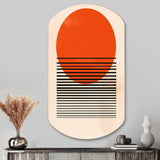 Minimal Geometric Orange Bold Sunset II - Asymmetric Metal Wall Art