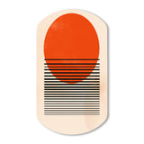 Minimal Geometric Orange Bold Sunset II - Asymmetric Metal Wall Art