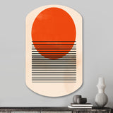 Minimal Geometric Orange Bold Sunset II - Asymmetric Metal Wall Art