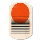 Minimal Geometric Orange Bold Sunset II - Asymmetric Metal Wall Art