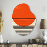 Minimal Geometric Orange Bold Sunset II - Asymmetric Metal Wall Art