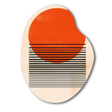 Minimal Geometric Orange Bold Sunset II - Asymmetric Metal Wall Art