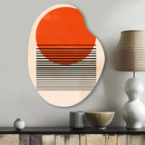 Minimal Geometric Orange Bold Sunset II - Asymmetric Metal Wall Art