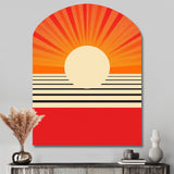 Minimal Geometric Orange Bold Sunset VI - Asymmetric Metal Wall Art